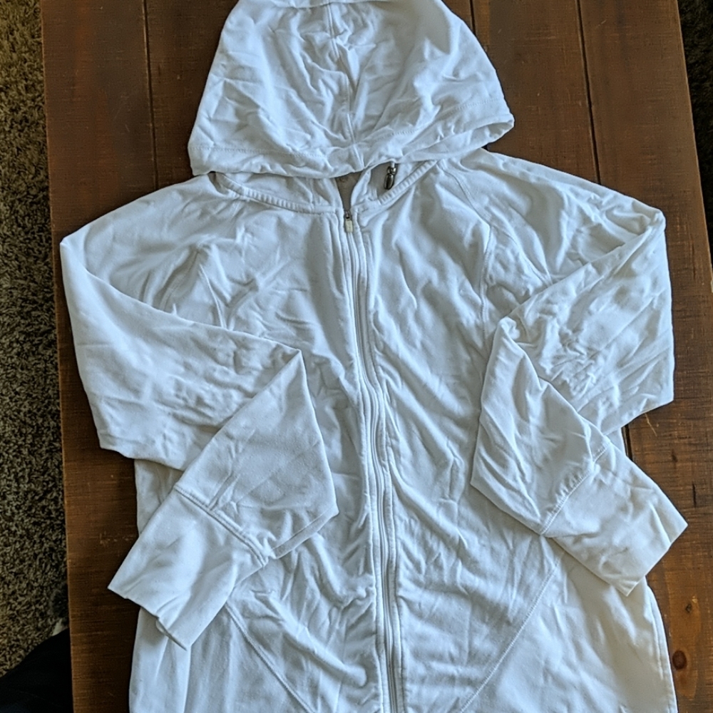 White Zip Up Hoodie